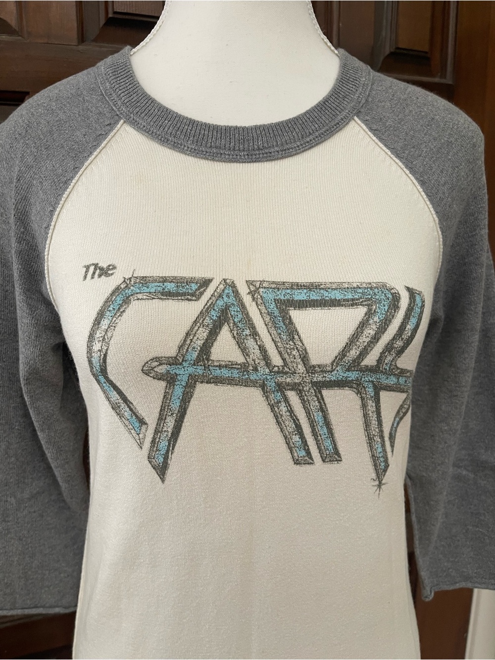 GAP RARE VTG Raglan Cashmere Cotton Sweater The Cars Band Baseball T Y2K 80’s